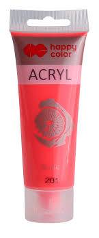 FARBA AKRYLOWA 75ML CZERWONY FLUO HAPPY COLOR