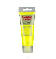 FARBA AKRYLOWA 75ML ŻÓŁTY FLUO HAPPY COLOR
