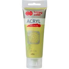 FARBA AKRYLOWA 75ML ZIELONE ZŁOTO METALIK HAPPY CO
