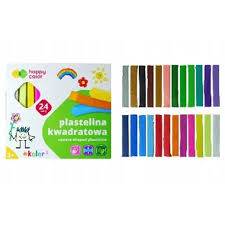 PLASTELINA SZKOLNA KWADRATOWA 24 KOL HAPPY COLOR