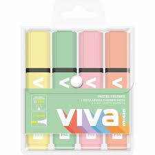 ZAKREŚLACZE VIVA PASTEL 4KOL TRES