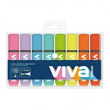 ZAKREŚLACZE VIVA FLUO 8KOL TRES