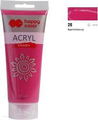 FARBA AKRYLOWA 200ML KARMINOWY (28) HAPPY COLOR 