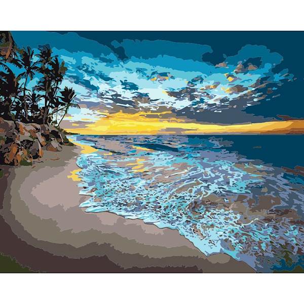 MALOWANIE PO NUMERACH Z FARBAMI 40*50CM ZACHÓD 1