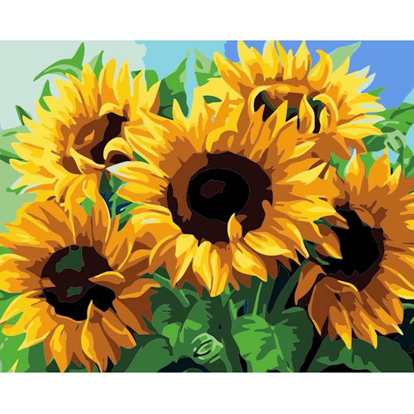MALOWANIE PO NUMERACH Z FARBAMI 40*50CM SŁONECZNIK