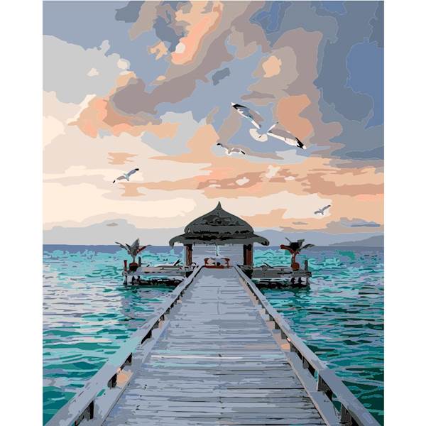 MALOWANIE PO NUMERACH Z FARBAMI 40*50CM WYSPA