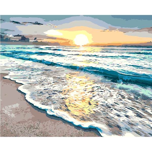 MALOWANIE PO NUMERACH Z FARBAMI 40*50CM ZACHÓD