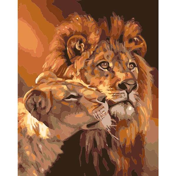 MALOWANIE PO NUMERACH Z FARBAMI 40*50CM LEW