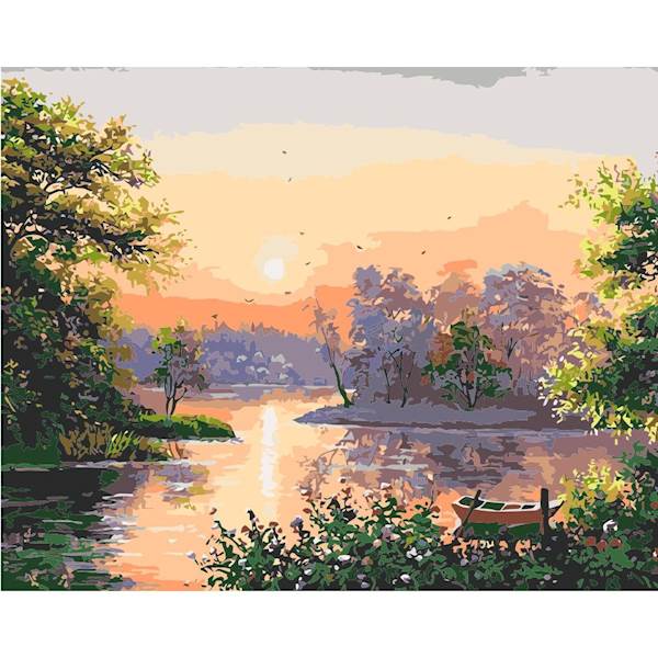 MALOWANIE PO NUMERACH Z FARBAMI 40*50CM PEJZAŻ