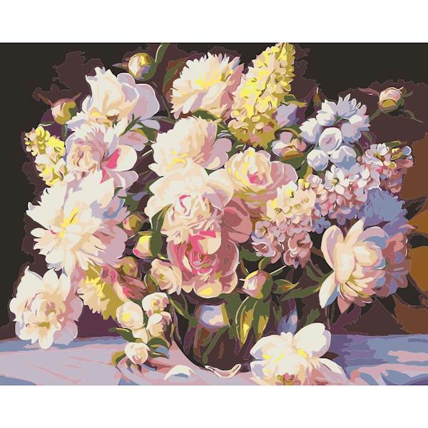 MALOWANIE PO NUMERACH Z FARBAMI 40*50CM BUKIET 1
