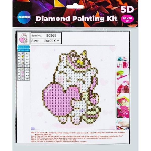 MOZAIKA DIAMENTOWA KIT 20x20CM UNICORN HEART/80869