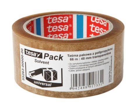TAŚMA PAKOWA TESAPACK 48MM*66M KAUCZUKOWA BEZBARWN