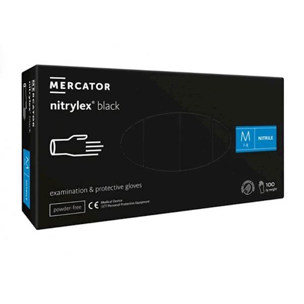 RĘKAWICE NITRYLOWE CZARNE DUŻE A100SZT L