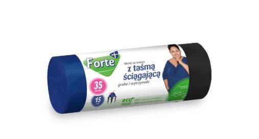 WORKI NA ŚMIECI Z TAŚMĄ 35L 15SZT FORTE+