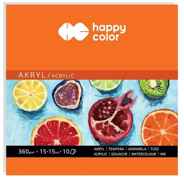 BLOK DO AKRYLI 15CM*15CM 360G 10ARK  HAPPY COLOR