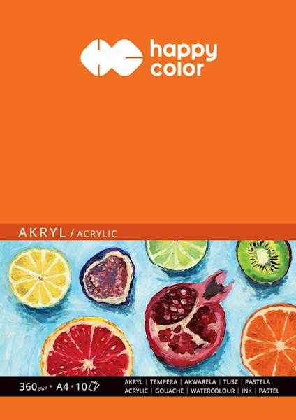 BLOK DO AKRYLI A4 360G 10ARK HAPPY COLOR