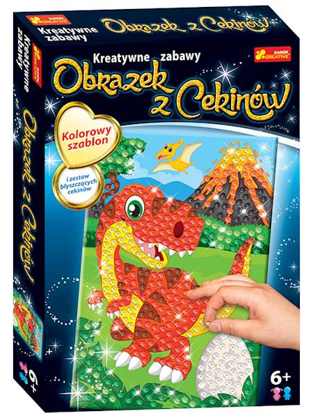 CEKINOWY OBRAZEK DINOZAUR REX /RANOK