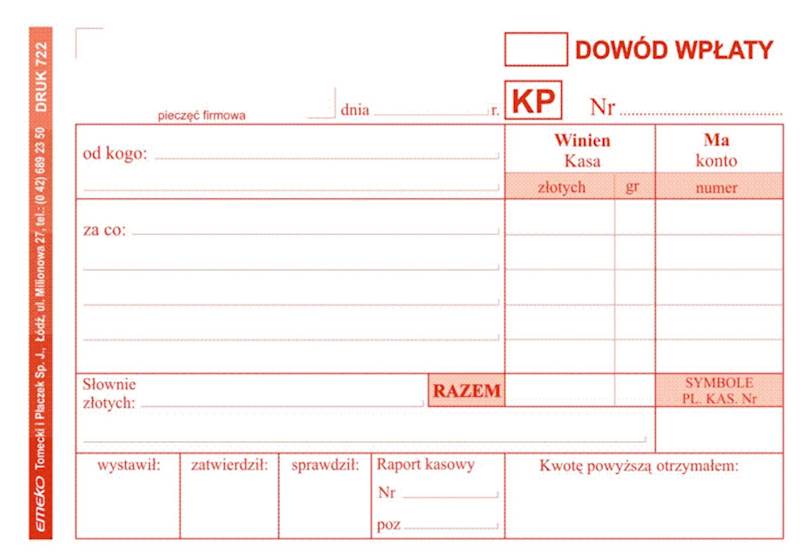 DOWÓD WPŁATY KP A6 /EMEKO