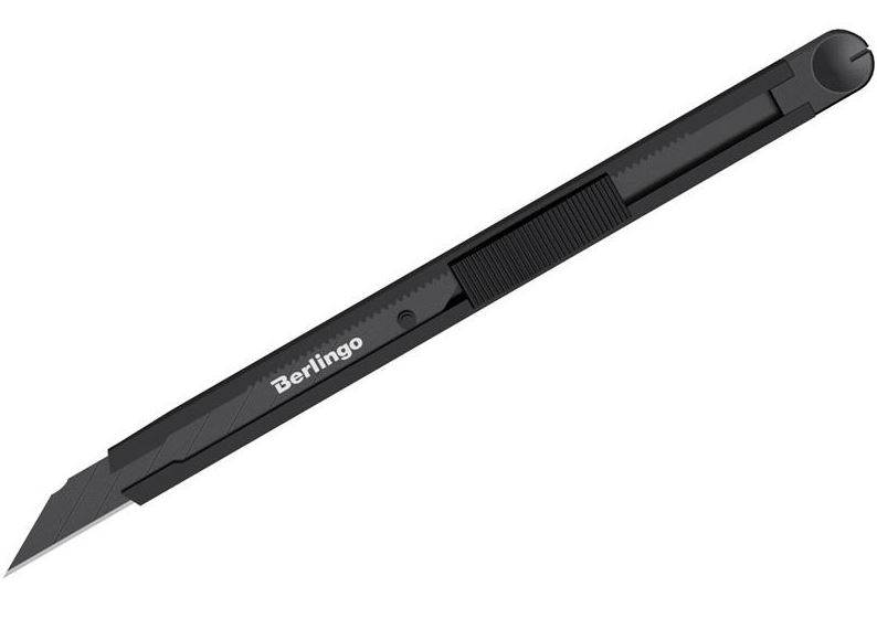 NÓŻ PAPIERNICZY DOUBLE BLACK 9mm METALOWY BERLINGO