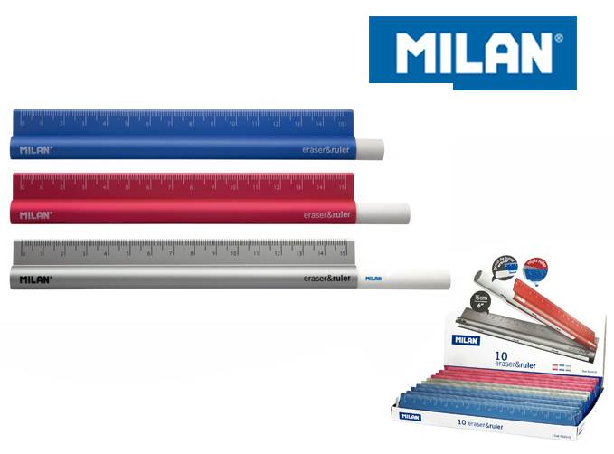 LINIJKA METAL TOUCH 15CM + GUMKA MILAN