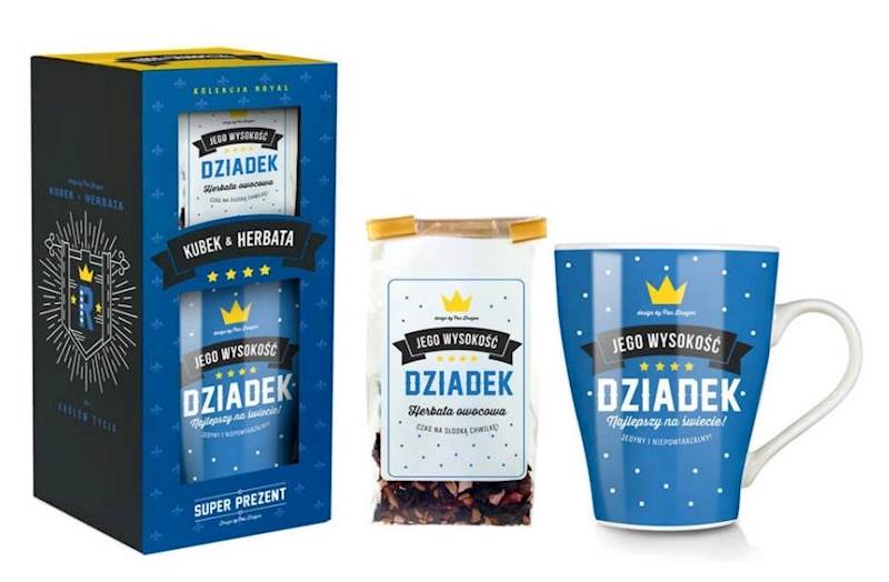 KUBEK SET ROYAL DZIADEK + HERBATA PAN DRAGON