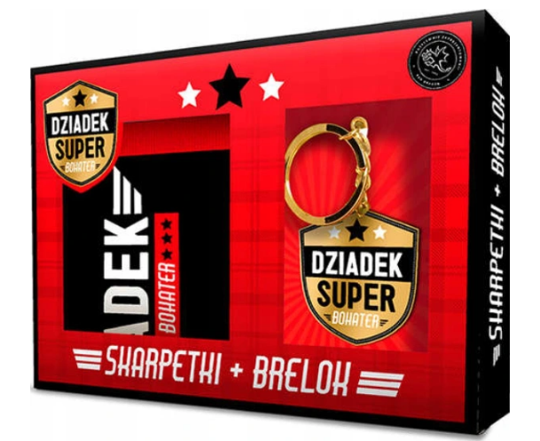 SET SKARPETY + BRELOK DZIADEK SUPER BOHATER 