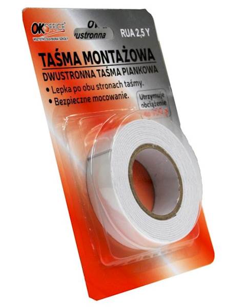 TAŚMA DWUSTRONNA PIANKOWA 19mm*2.5Y /RUA2.5Y