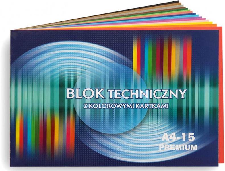 BLOK TECHNICZNY KOLOROWY A4 15K 270G PREMIUM 