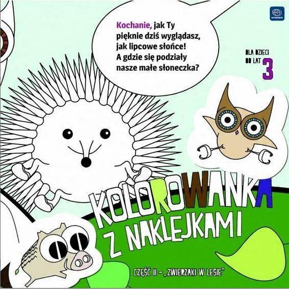 KOLOROWANKA Z NAKLEJKAMI ZWIERZĘTA W LESIE 