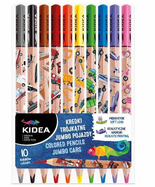 KREDKI TRÓJKĄTNE JUMBO POJAZDY 10KOL KIDEA