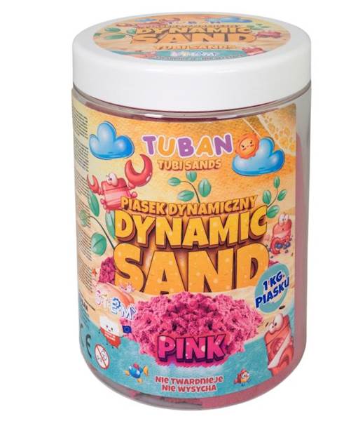 PIASEK DYNAMICZNY 1KG RÓŻOWY TUBAN 