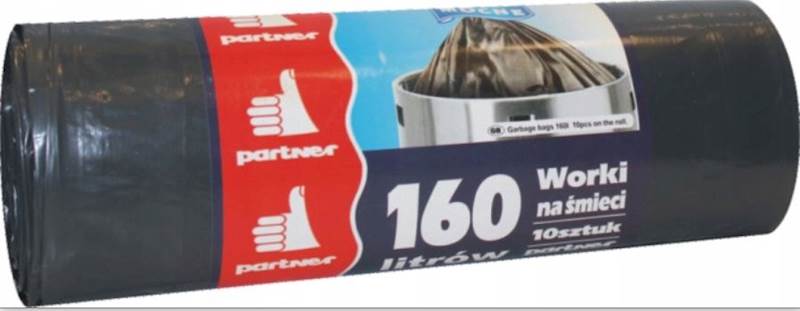 WORKI NA ŚMIECI 160L LDPE 10SZT PARTNER