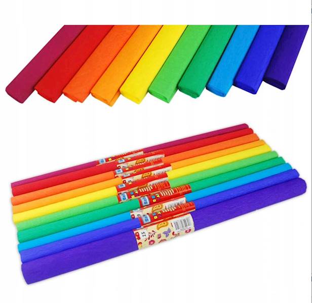 BIBUŁA MARSZCZONA A'10SZT MIX KOLOR SPECTRUM