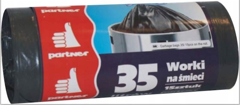 WORKI NA ŚMIECI 35L LDPE 15SZT PARTNER