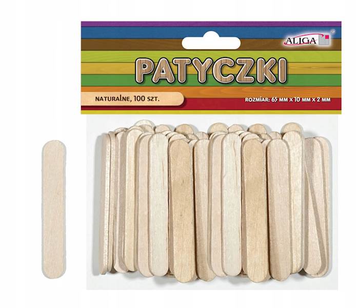 PATYCZKI NATURALNE 100SZT 65MMX10MMX2MM ALIGA