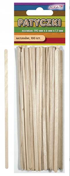 PATYCZKI NATURALNE 100SZT 190MMX6MMX1,3MM ALIGA