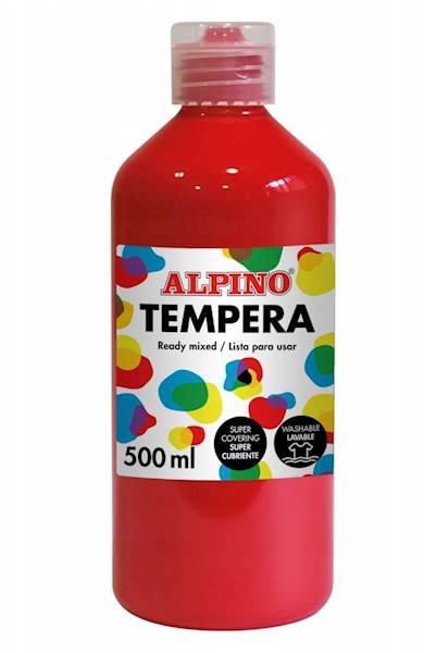FARBA PLAKATOWA TEMPERA 500ML CZERWONA ALPINO