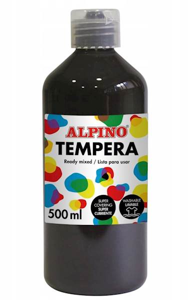 FARBA PLAKATOWA TEMPERA 500ML CZARNA ALPINO