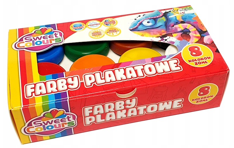 FARBY PLAKATOWE 8KOL 20ML SWEET COLOURS