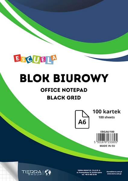 BLOK BIUROWY A6 KRATKA 100K ESCUELA /TRES