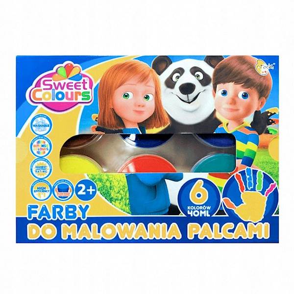 FARBY DO MALOWANIA PALCAMI 6KOL 40ML SWEET COLOURS