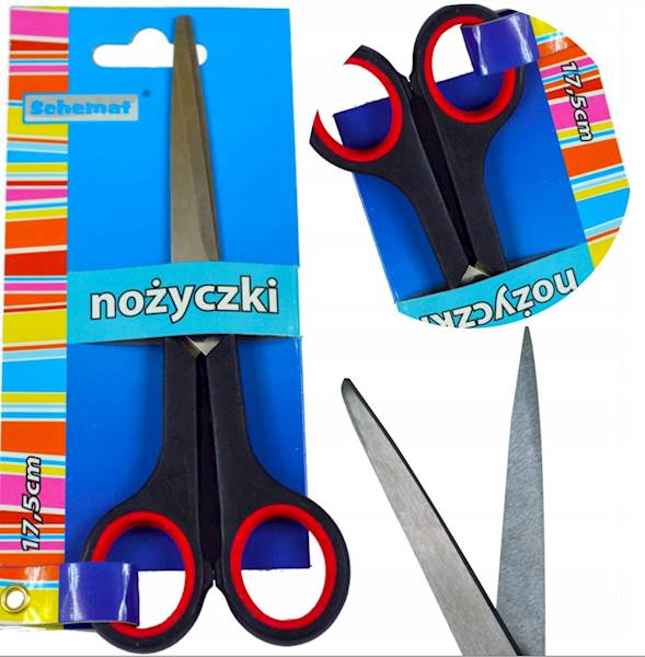 NOŻYCZKI SZKOLNO BIUROWE 17,5CM SCHEMAT /8836