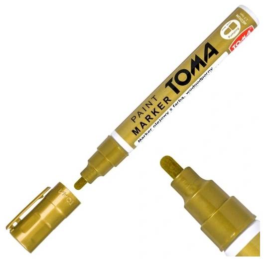 MARKER OLEJOWY GRUBY 2.5mm SŁONECZNY ZŁOTY TOMA