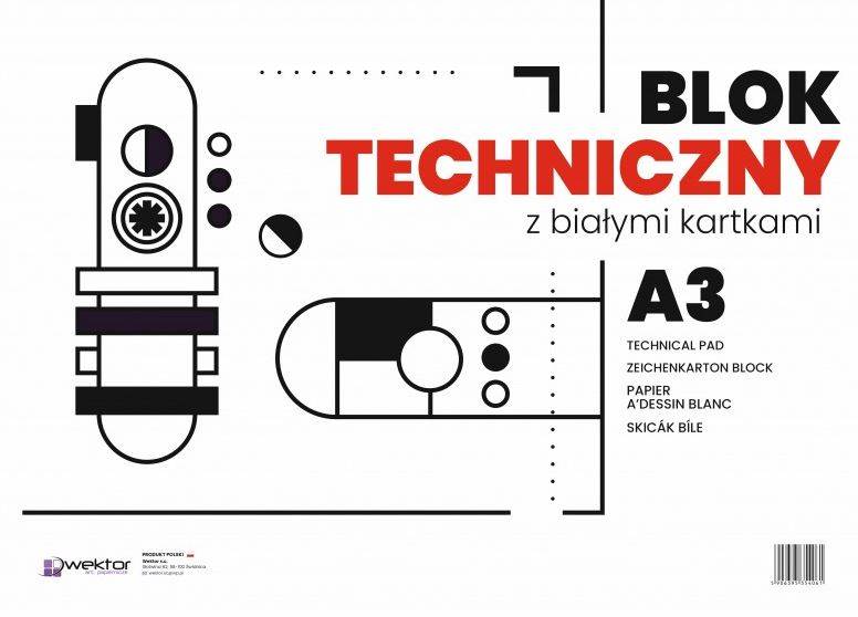 BLOK TECHNICZNY A3 10K BIAŁY WEKTOR