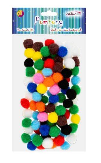 POMPONY MIX KOL 2,5CM A'90SZT ALIGA /POM-7306