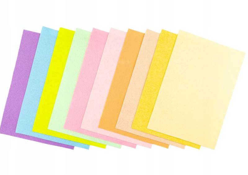 FILC DEKORACYJNY 1,5MM A4 10KOL PASTEL /WKF-6256
