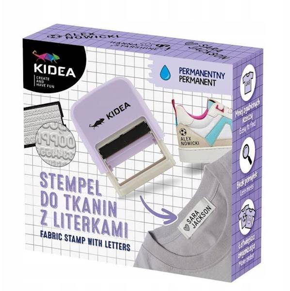 PIECZĄTKA STEMPEL DO TKANIN Z LITERKAMI KIDEA