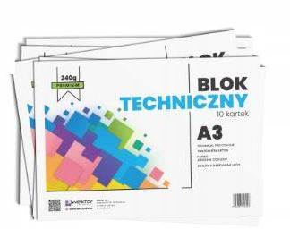 BLOK TECHNICZNY A3 10K 240G KOLOR PREMIUM WEKTOR
