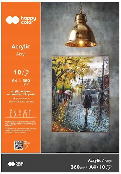 BLOK DO AKRYLU A4 10K 360G HAPPY COLOR