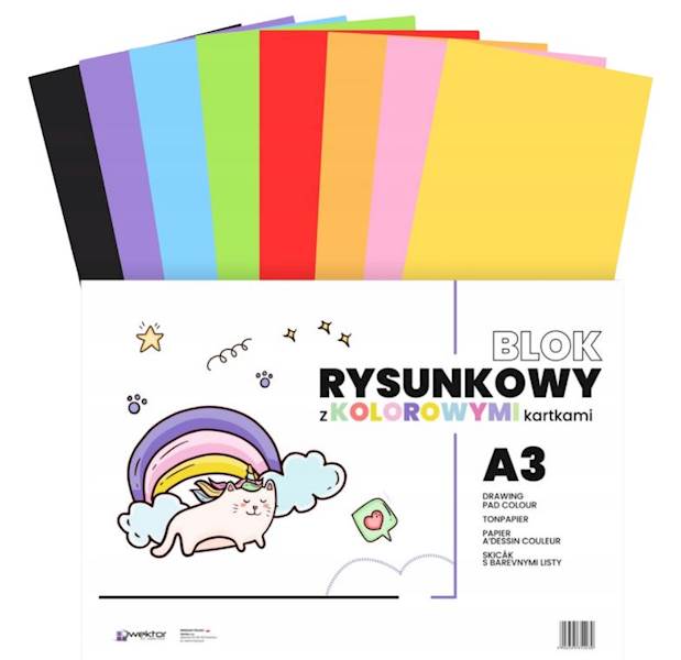 BLOK RYSUNKOWY A3 KOLOROWY WEKTOR